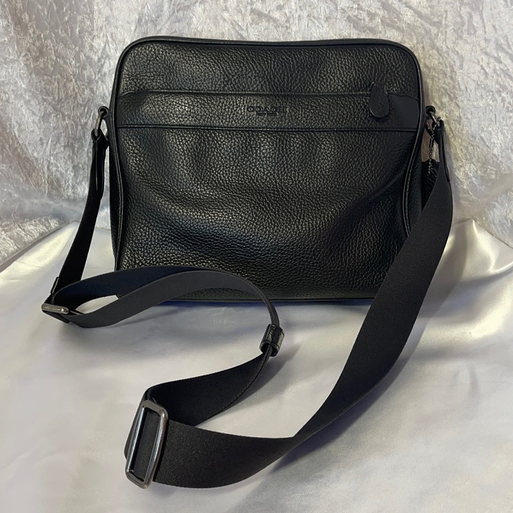 Coach Charles Camera Black Leather Bag